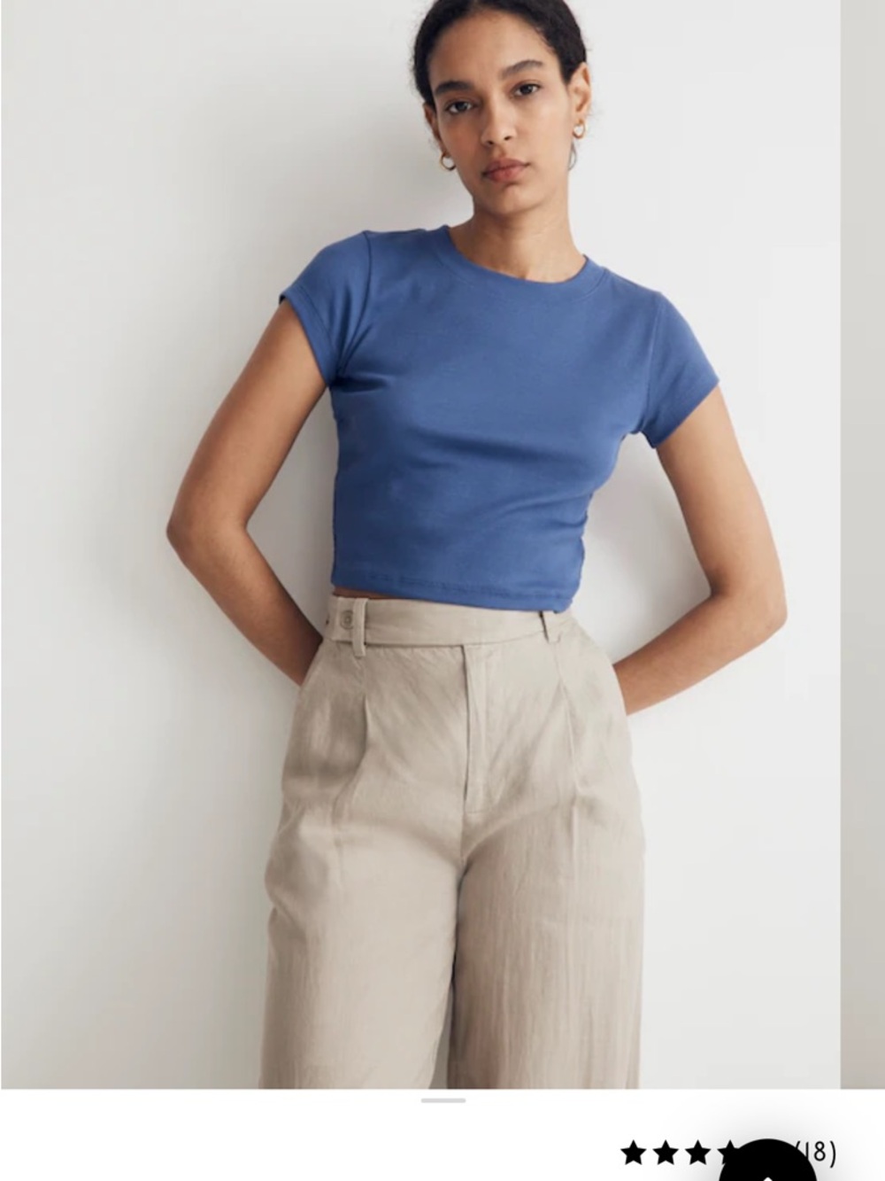 Madewell Supima Rib Crop Tee in Twilight